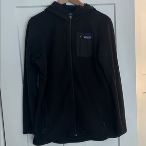 Patagonia Black Hooded Jacket with Chest Pocket